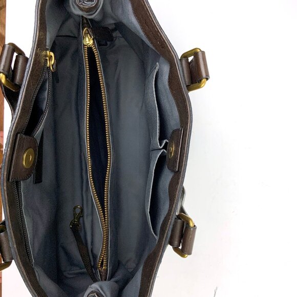 Frye CLAUDE Tote Shopper Business Shoulder Bag Leather Chocolate Brown - Picture 10 of 16